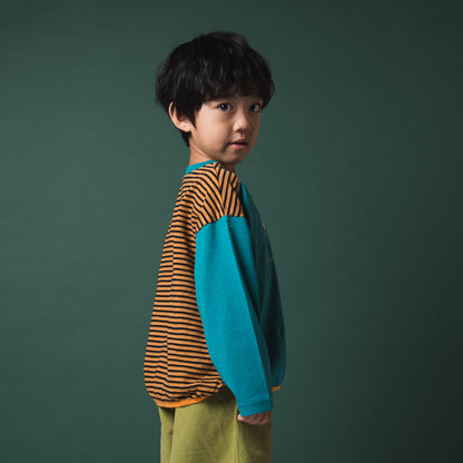 ラグランプリントTシャツ【ダルメシアン】　BLUE