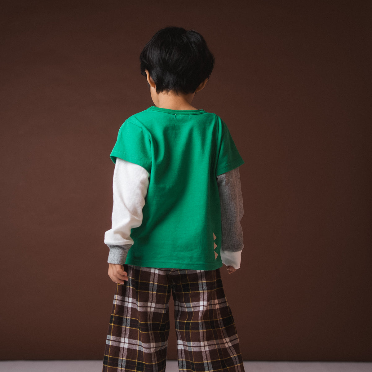 恐竜レイヤードTシャツ　GREEN