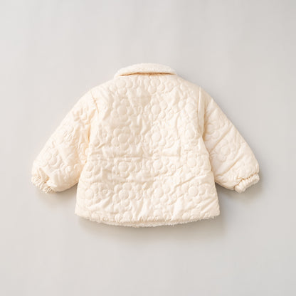 リバーシブルキルティングボアジャンパー　IVORY