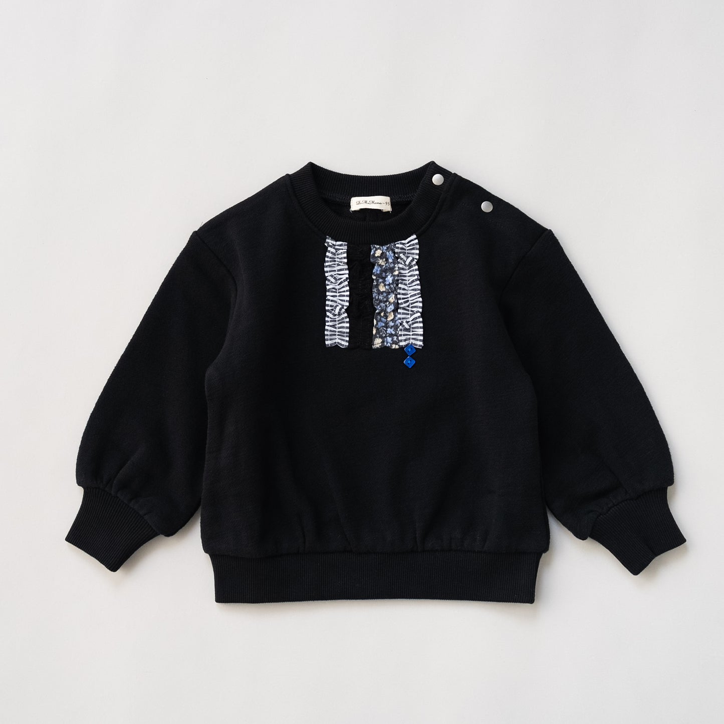 ぽわん袖トレーナー　BLACK