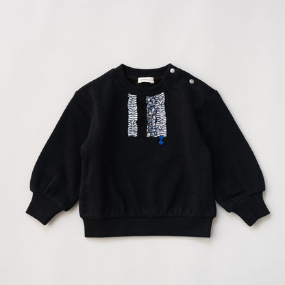 ぽわん袖トレーナー　BLACK