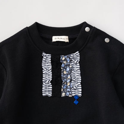 ぽわん袖トレーナー　BLACK