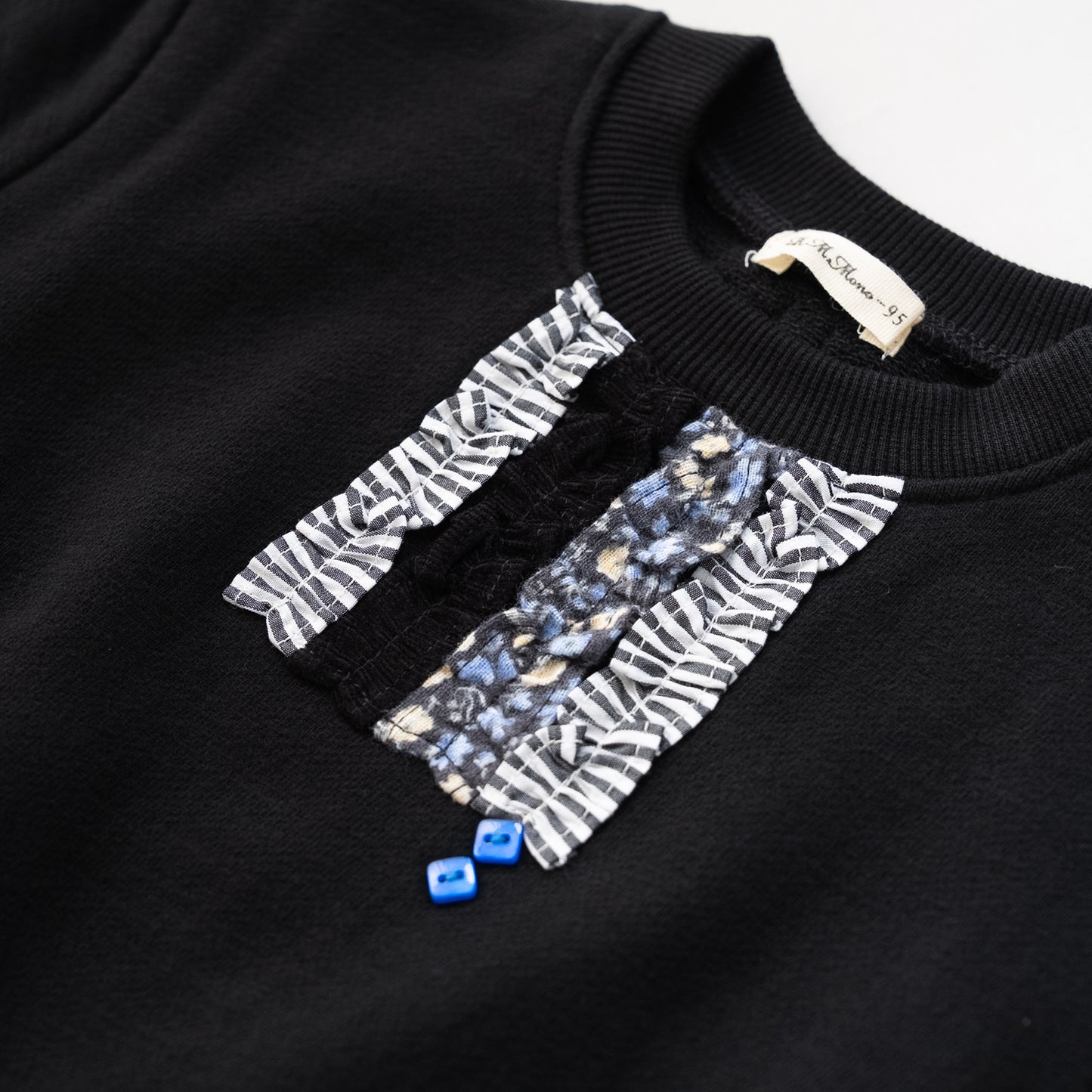 ぽわん袖トレーナー　BLACK