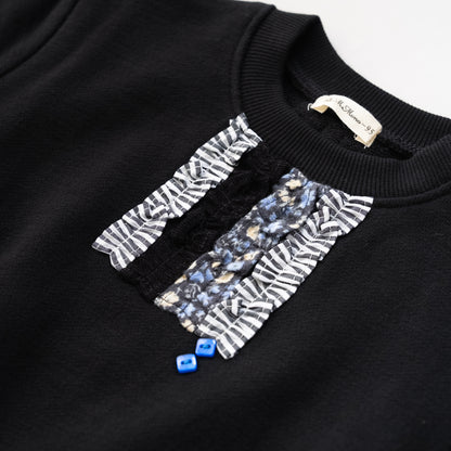 ぽわん袖トレーナー　BLACK