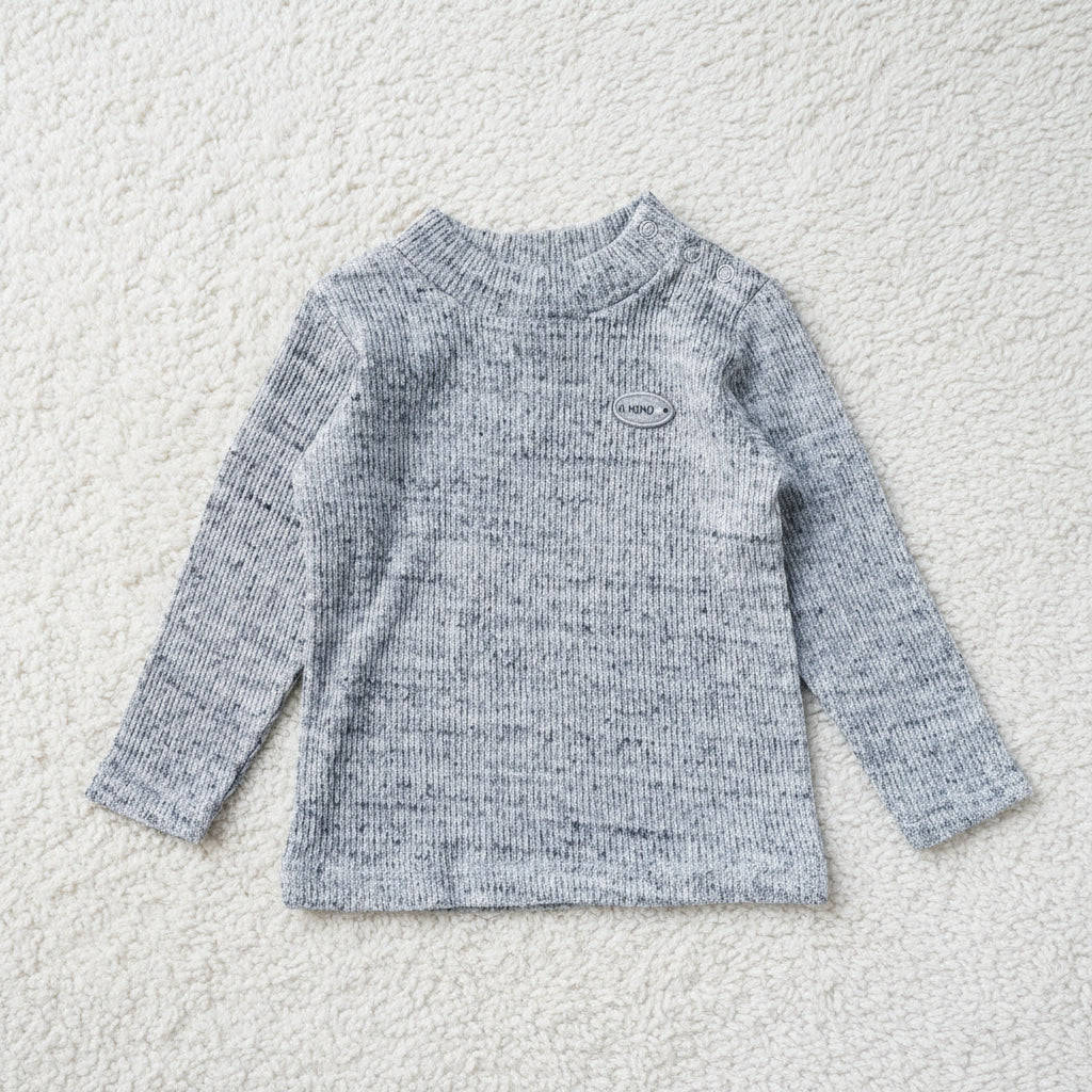 ジャガードリブハイネック　GRAY