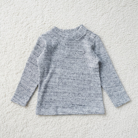 ジャガードリブハイネック　GRAY