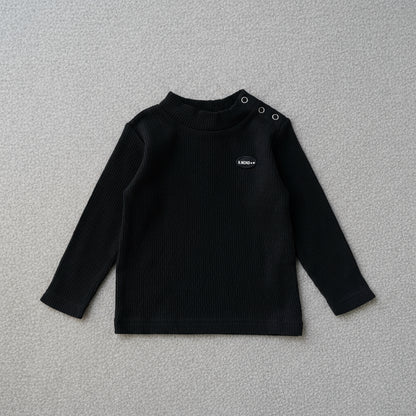 ジャガードリブハイネック　BLACK