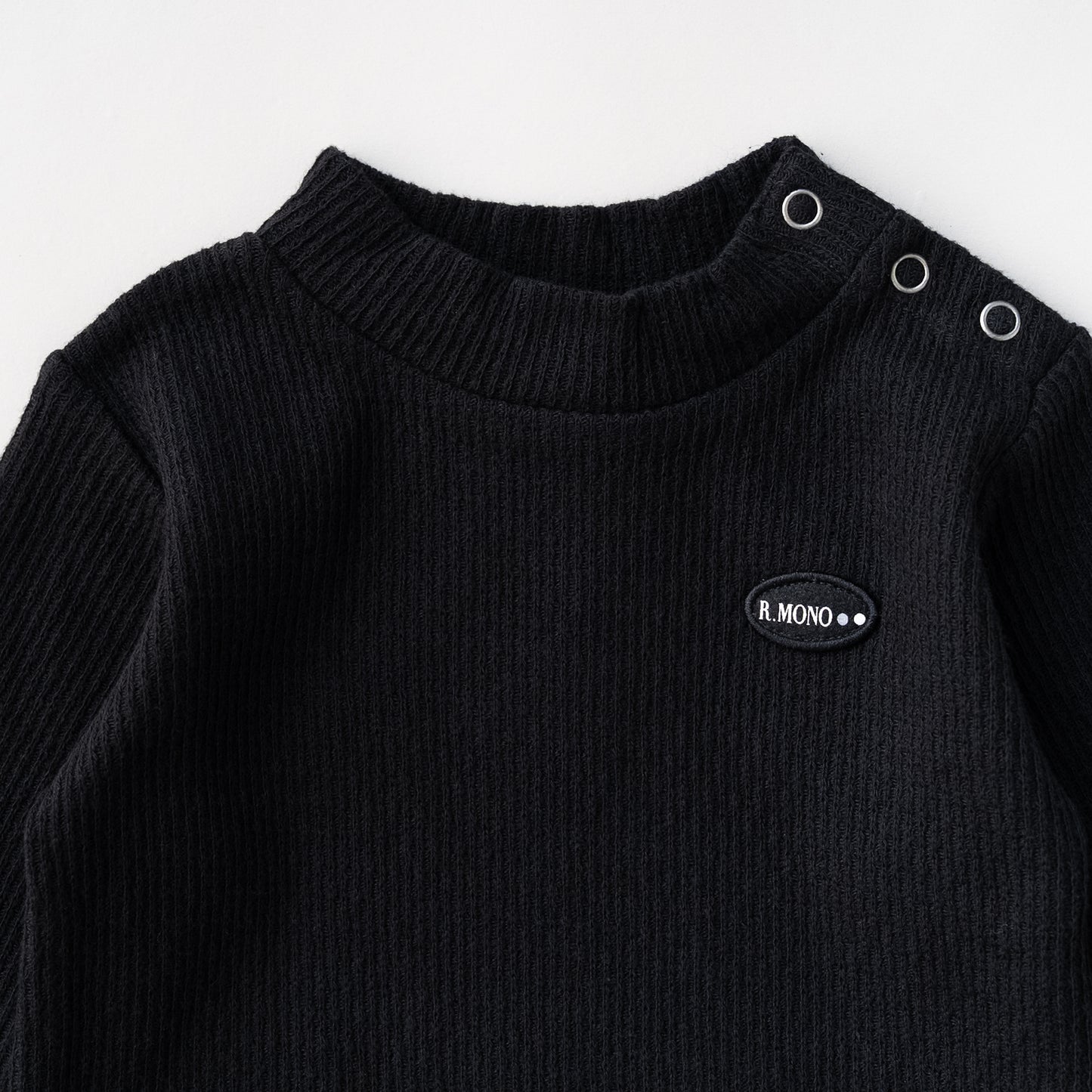 ジャガードリブハイネック　BLACK