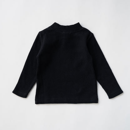 ジャガードリブハイネック　BLACK