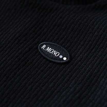 ジャガードリブハイネック　BLACK