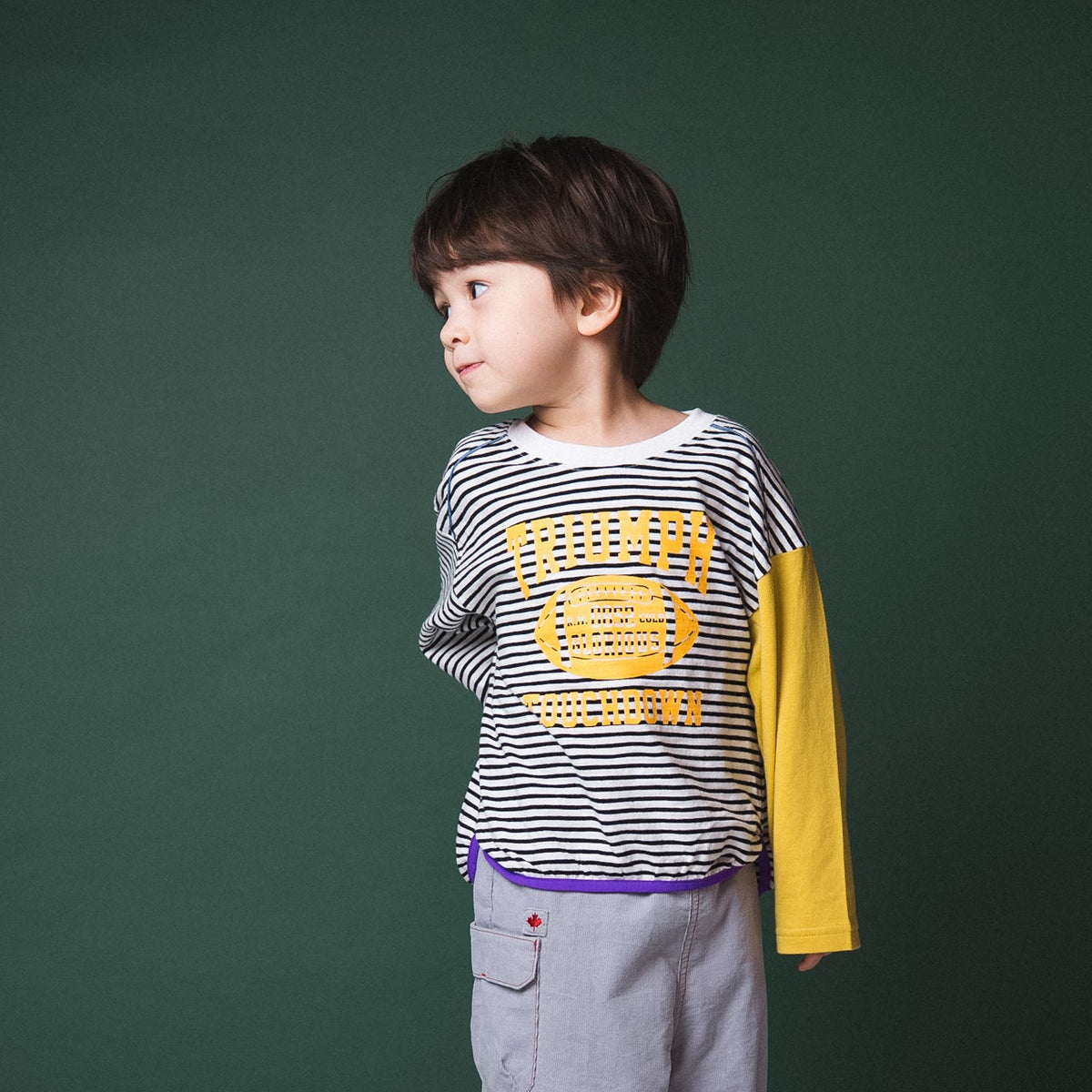 ラグランプリントTシャツ【ロゴ】　BORDER