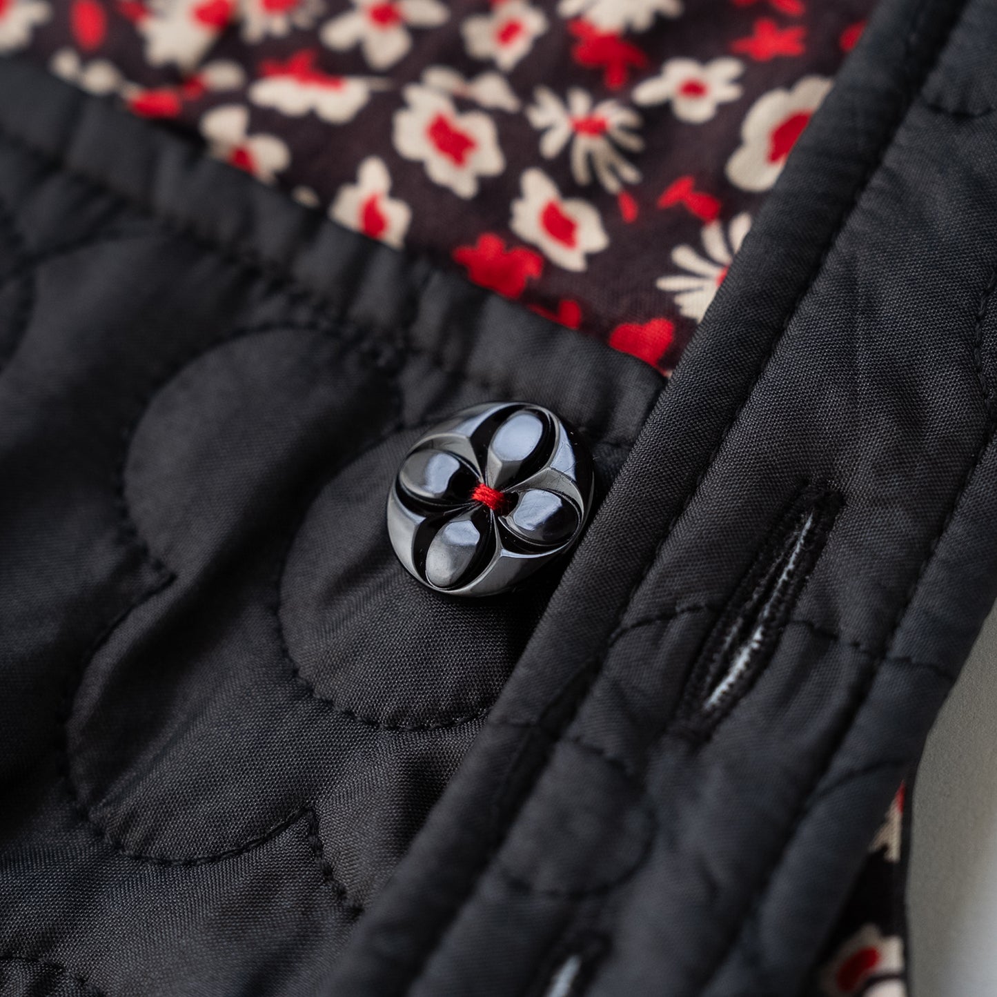 ナイロンキルトワンピース　BLACK