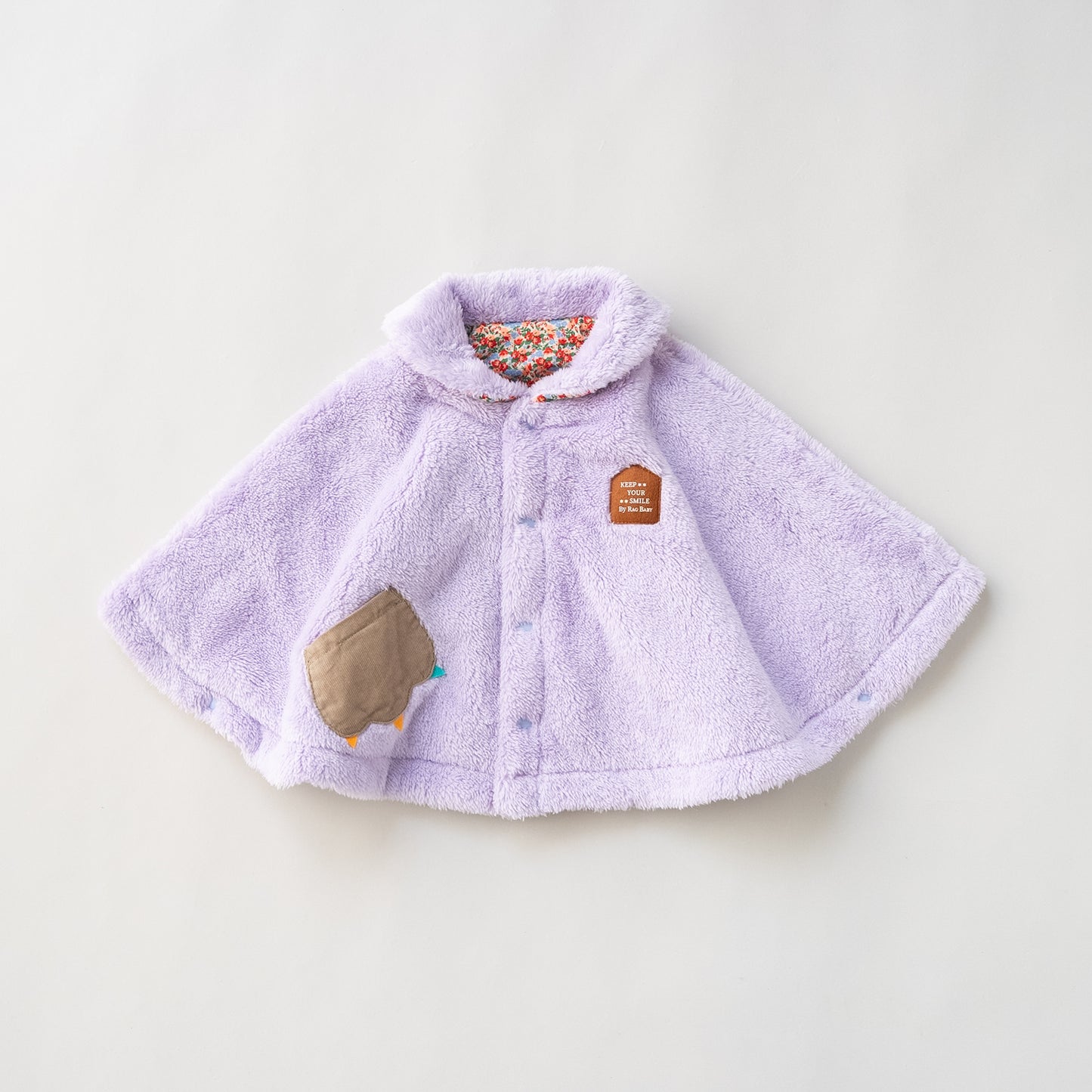 リバーシブルマント　【花柄】　PURPLE