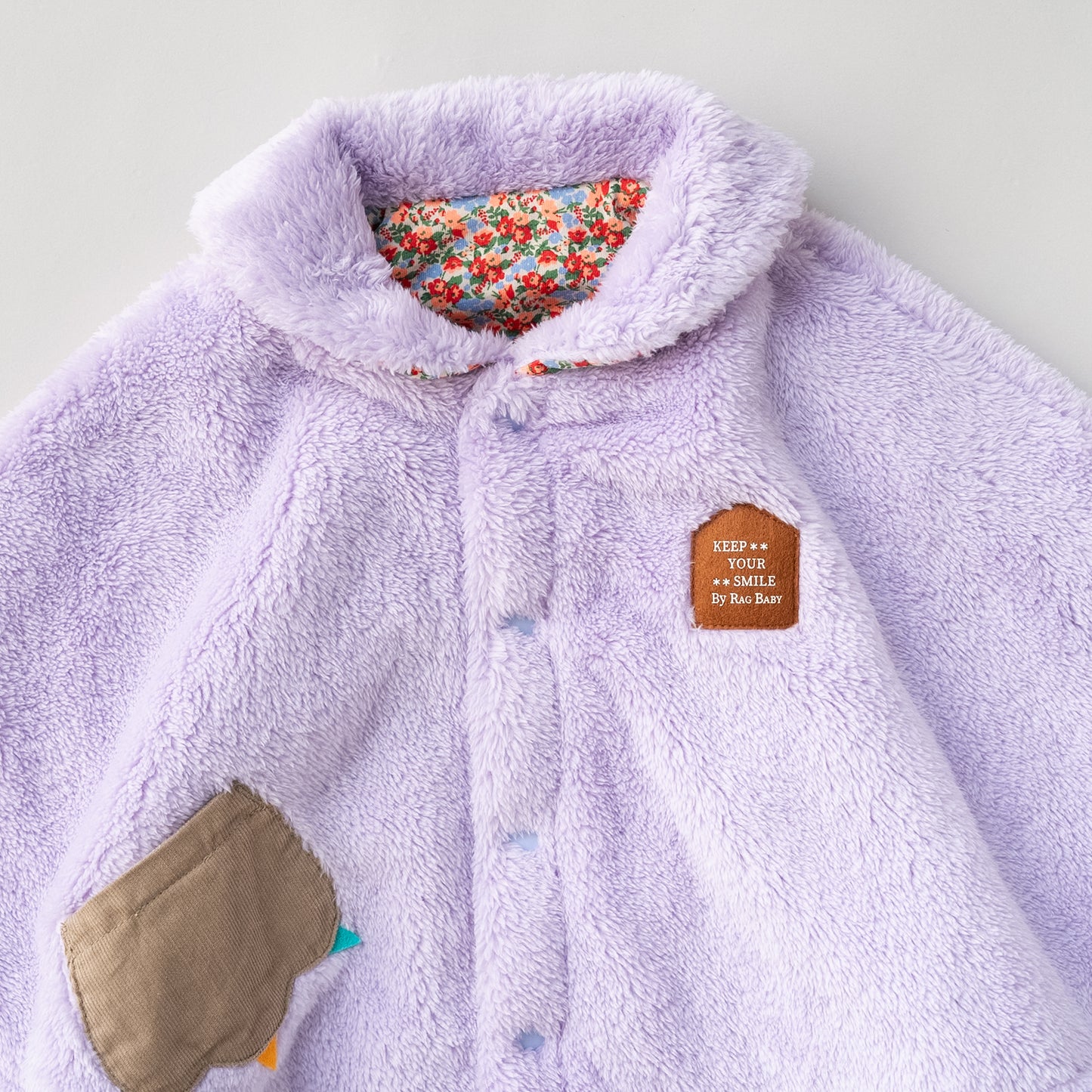 リバーシブルマント　【花柄】　PURPLE