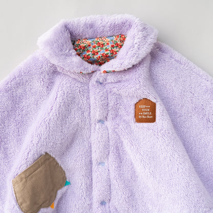 リバーシブルマント　【花柄】　PURPLE