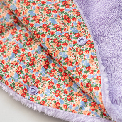 リバーシブルマント　【花柄】　PURPLE