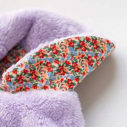 リバーシブルマント　【花柄】　PURPLE