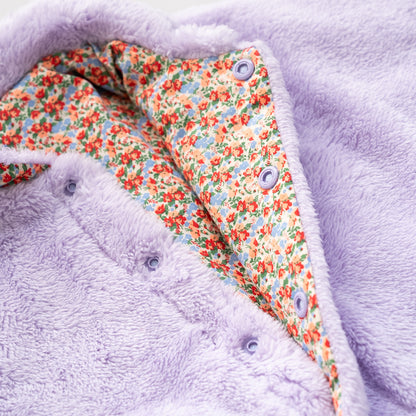 リバーシブルマント　【花柄】　PURPLE