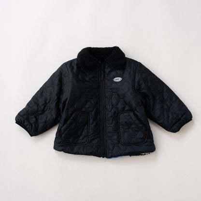 リバーシブルキルティングボアジャンパー　BLACK