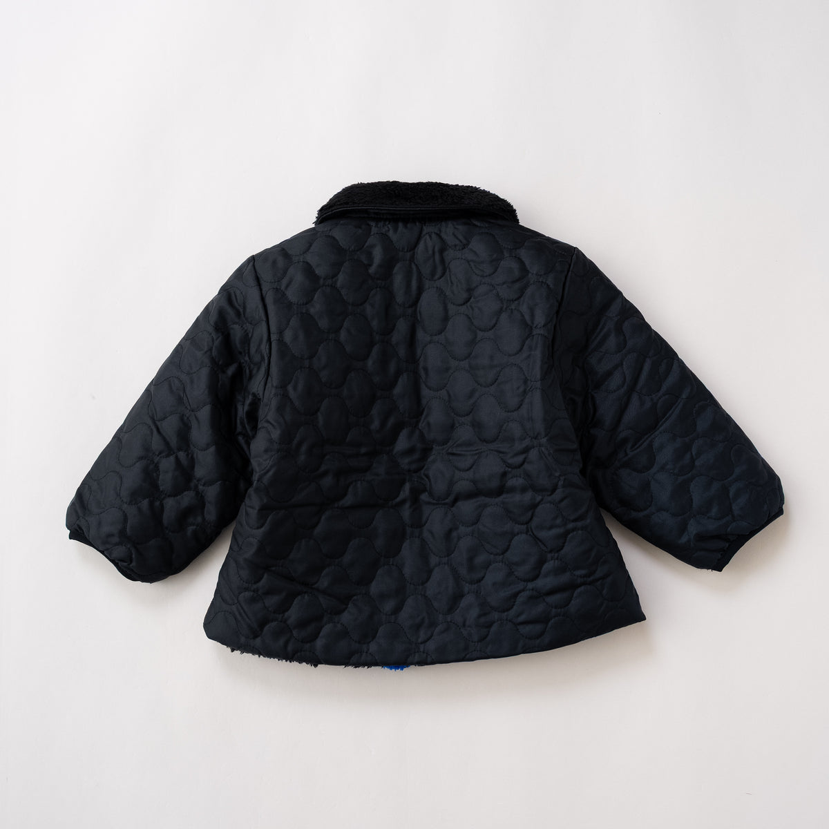 リバーシブルキルティングボアジャンパー　BLACK