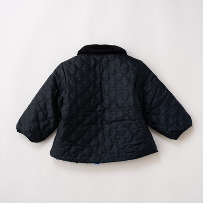 リバーシブルキルティングボアジャンパー　BLACK