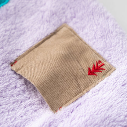 リバーシブルファーベルト　【花柄】　PURPLE