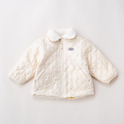 リバーシブルキルティングボアジャンパー　IVORY