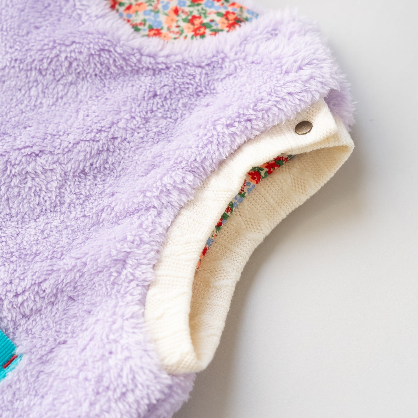 リバーシブルファーベルト　【花柄】　PURPLE