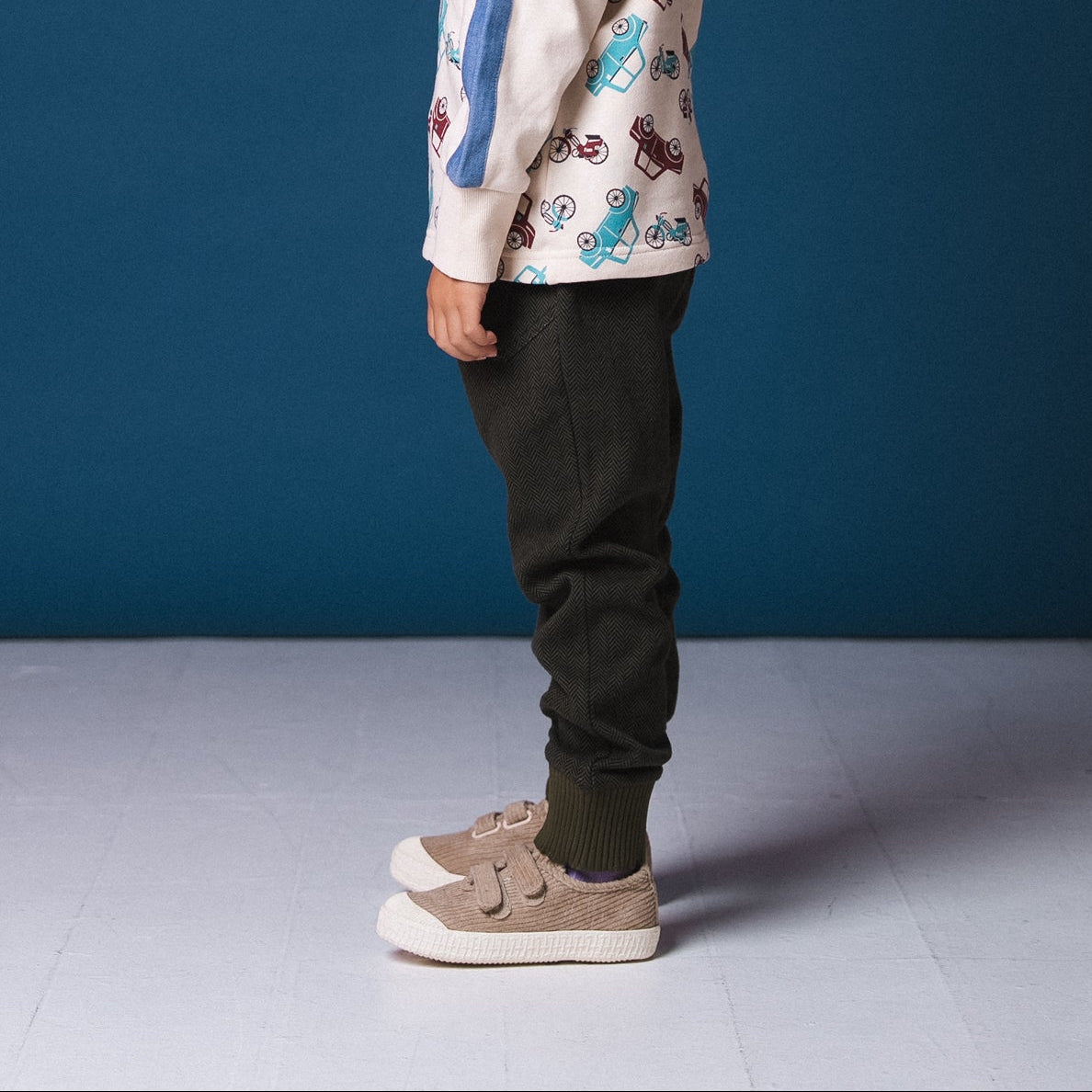 ジャガードニットリブパンツ　KHAKI