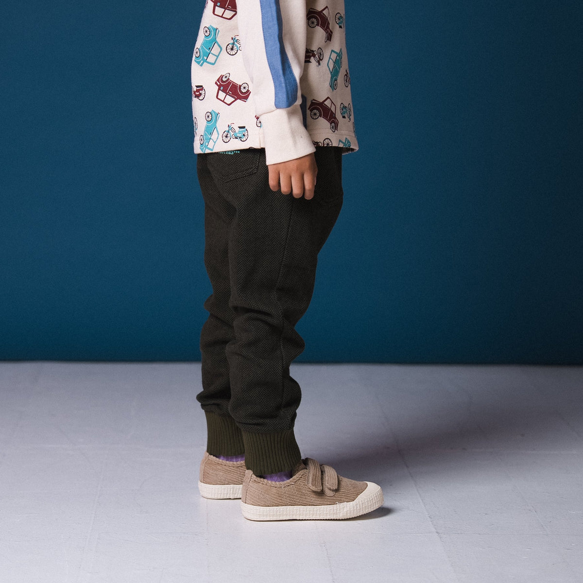 ジャガードニットリブパンツ　KHAKI