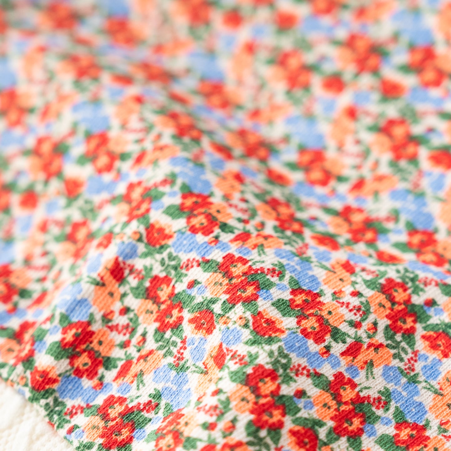 総柄カバーオール(帽子付)【花柄】　RED