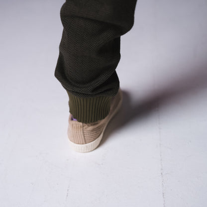 ジャガードニットリブパンツ　KHAKI