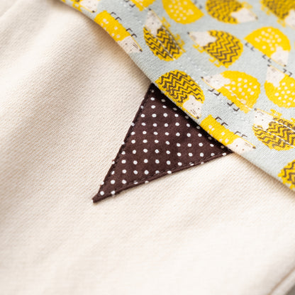 総柄カバーオール(帽子付)【はりねずみ】　YELLOW