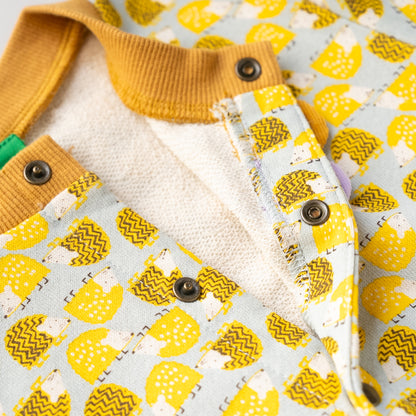 総柄カバーオール(帽子付)【はりねずみ】　YELLOW