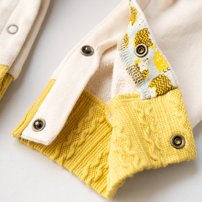 総柄カバーオール(帽子付)【はりねずみ】　YELLOW