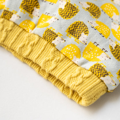 総柄カバーオール(帽子付)【はりねずみ】　YELLOW