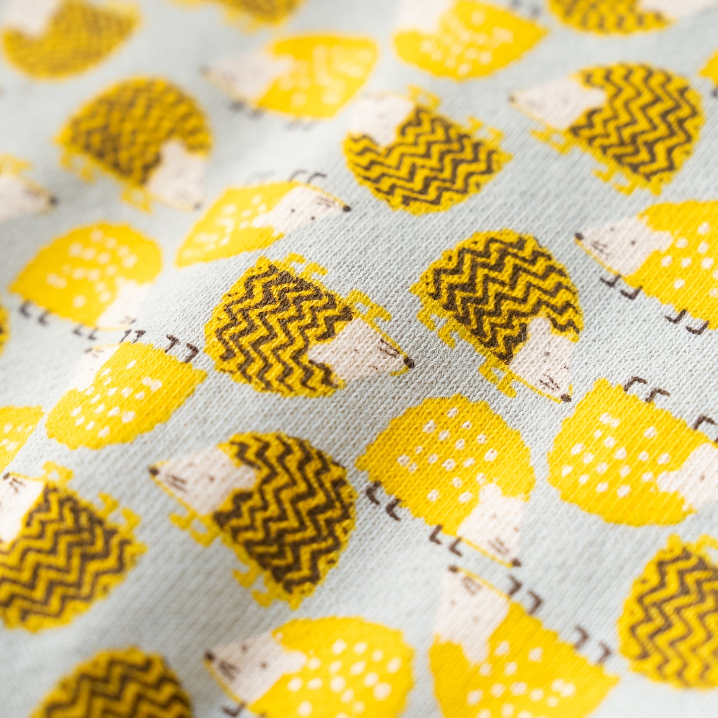 総柄カバーオール(帽子付)【はりねずみ】　YELLOW