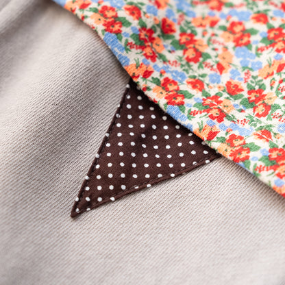 総柄カバーオール(帽子付)【花柄】　RED