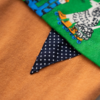 総柄カバーオール(帽子付)【いぬ】　GREEN