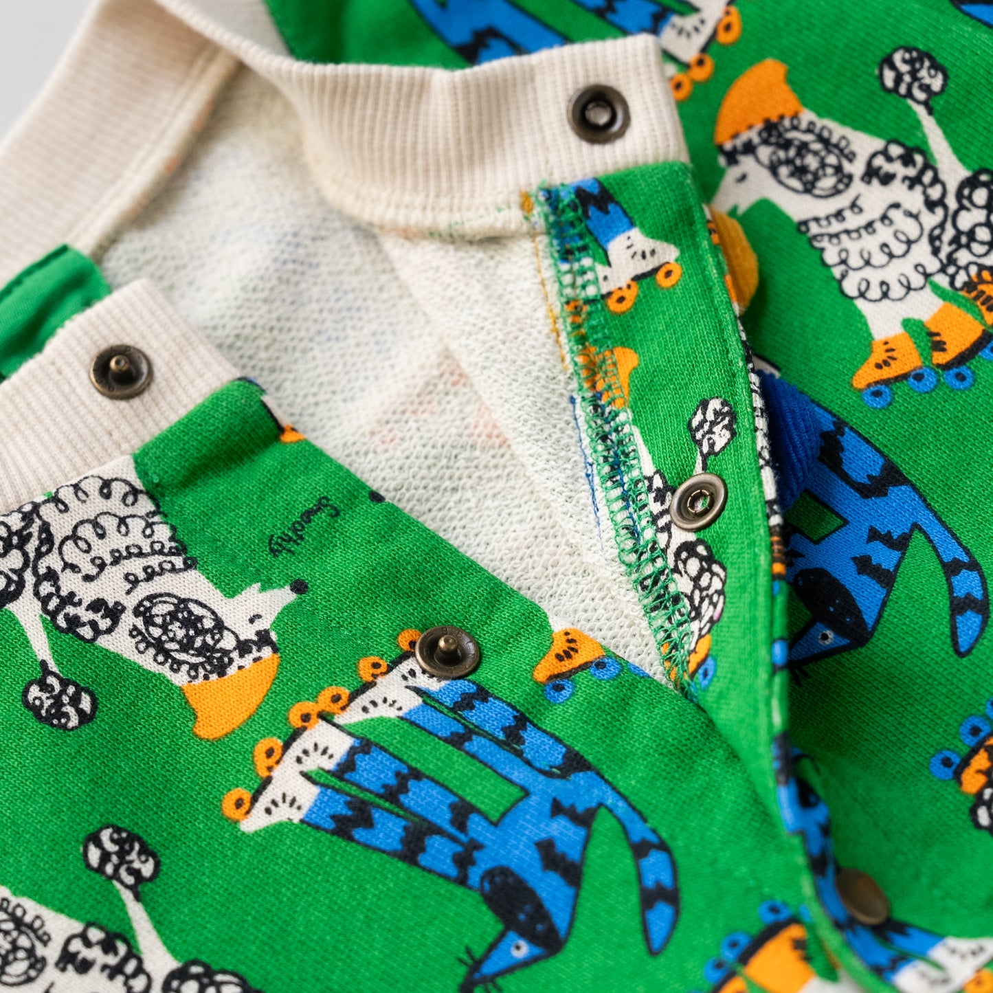 総柄カバーオール(帽子付)【いぬ】　GREEN