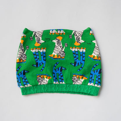 総柄カバーオール(帽子付)【いぬ】　GREEN