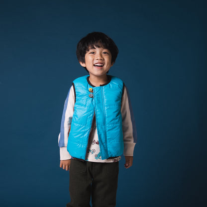 リバーシブルナイロンベスト　BLUE