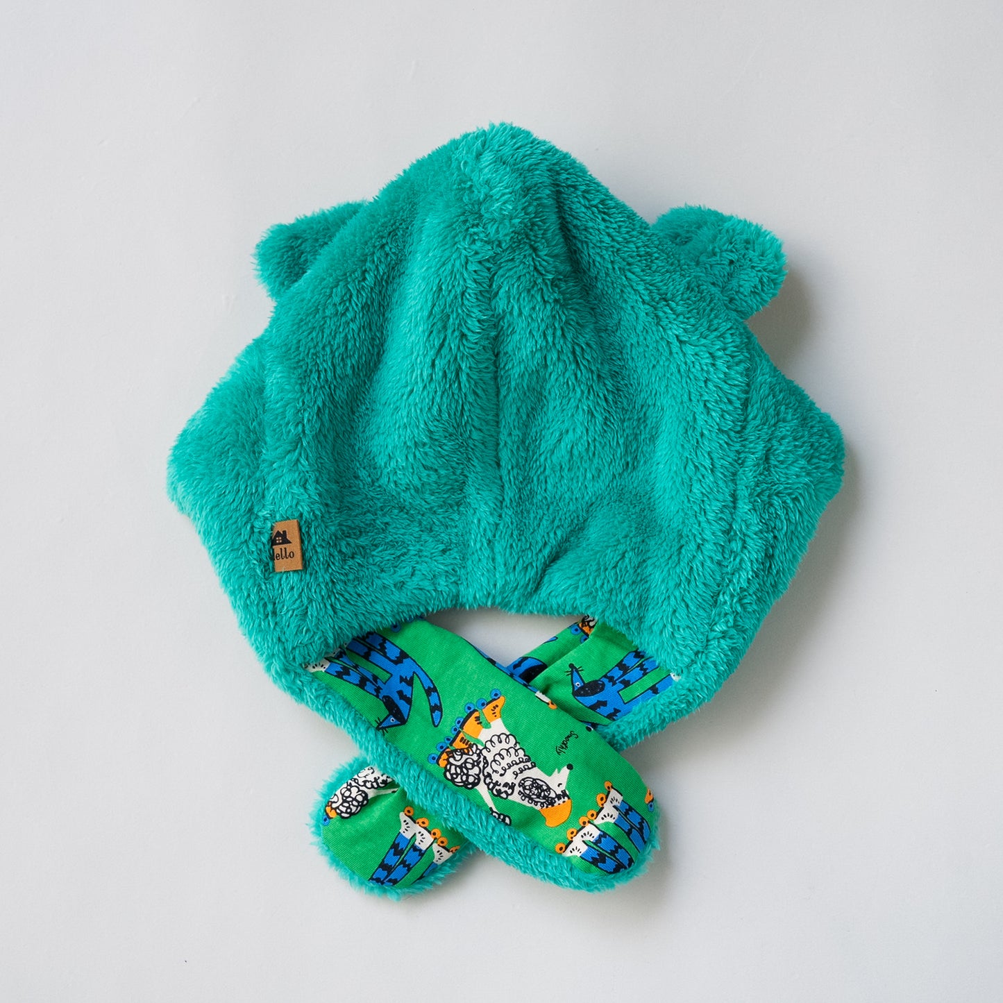 耳付きファー帽子　GREEN