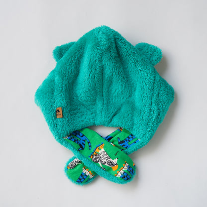 耳付きファー帽子　GREEN