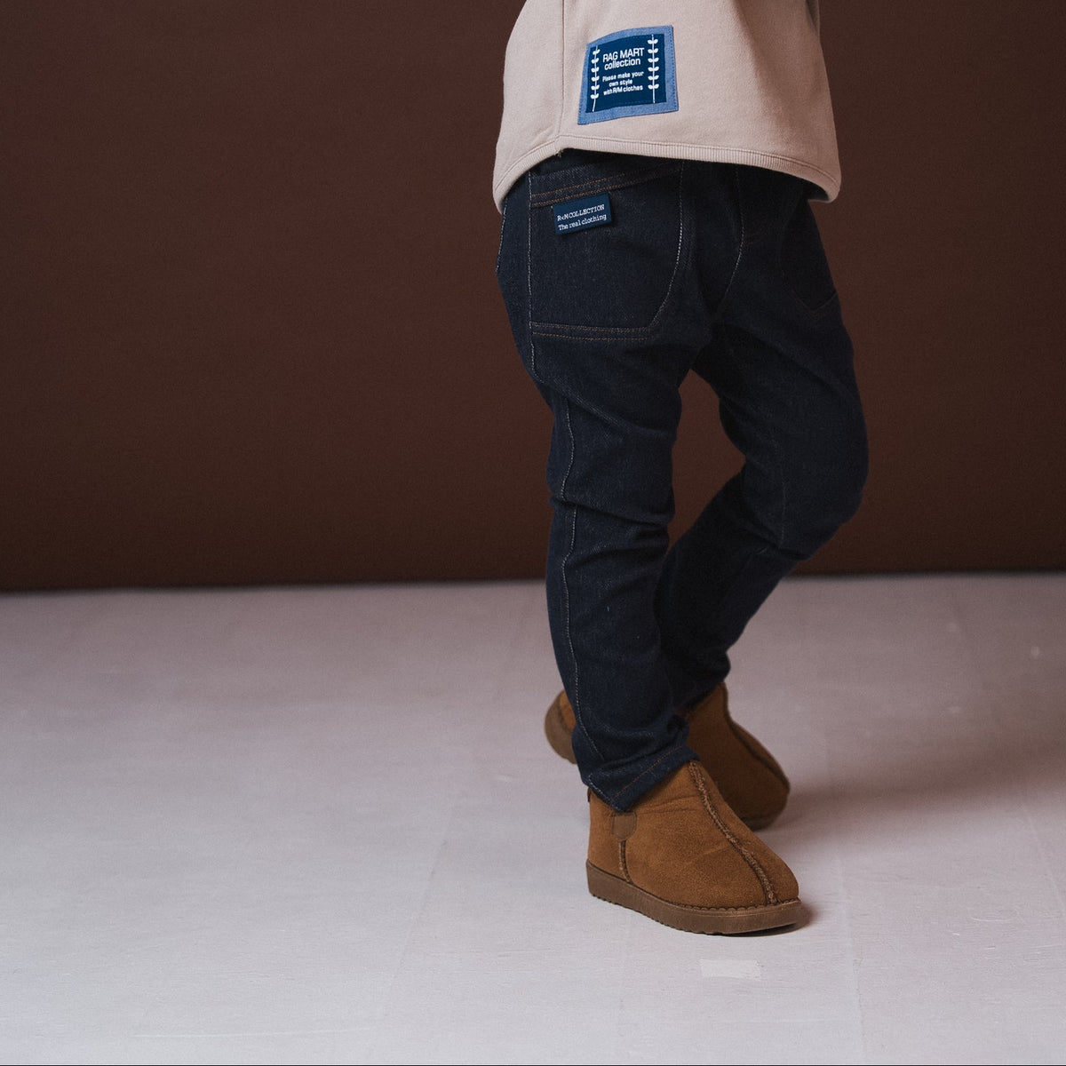ニットデニムパンツ　NAVY