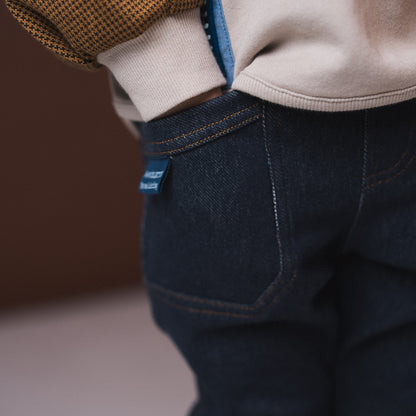 ニットデニムパンツ　NAVY