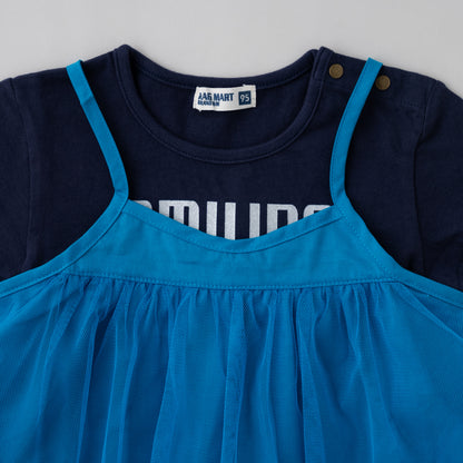 Tシャツ＆チュールキャミセット　BLUE