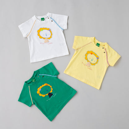 ベビーライオンプリントTシャツ　YELLOW