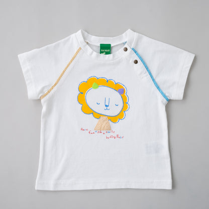 ベビーライオンプリントTシャツ　OFF-WHITE