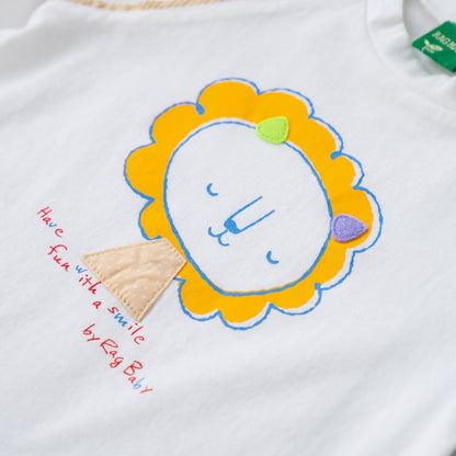 ベビーライオンプリントTシャツ　OFF-WHITE
